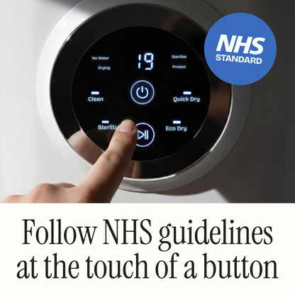 Follow NHS cleaning and sterilisation guidelines at the touch of a button.