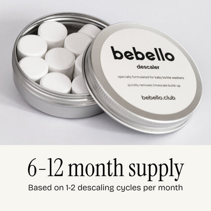 6-12 month supply of descaler tablets. based on 1-2 descaling cycles per month.