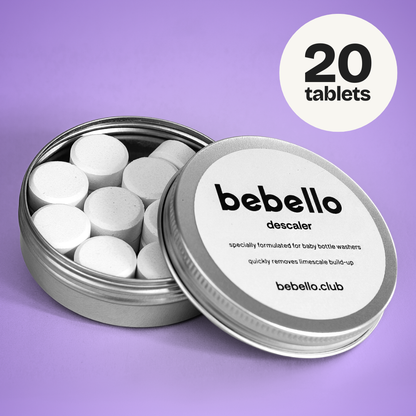 tin of descaler tablets for bebello baby bottle washer